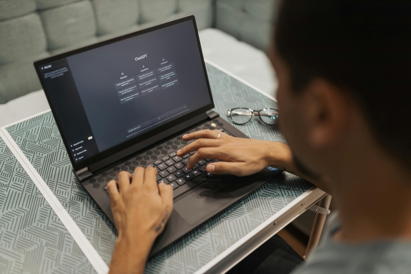 AI competitor analysis workflow on a laptop